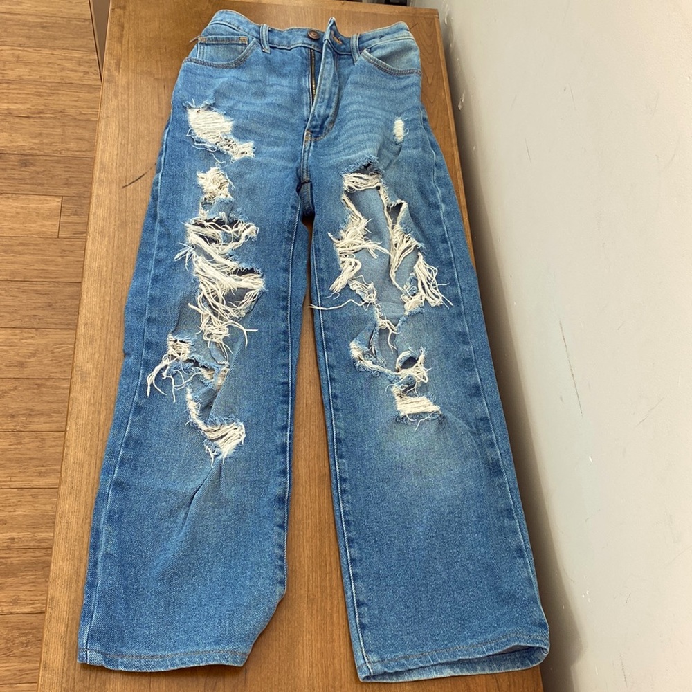 High rise dad jean